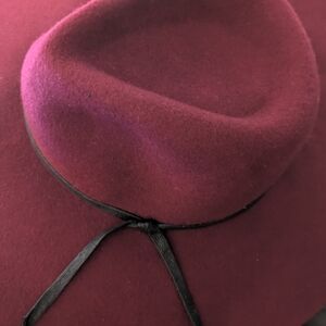 Western Burgundy Felt Women's Floppy Hat